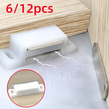 6/12 pezzi serratura magnetica bianca, magnete serratura porta armadio, fermaporta scarpiera, accessori hardware per la casa