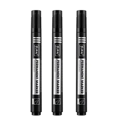 Vibrant Permanent Marker Set - Quick - Drying & Smudge - Proof (NO.2001 - 3pcs - black)