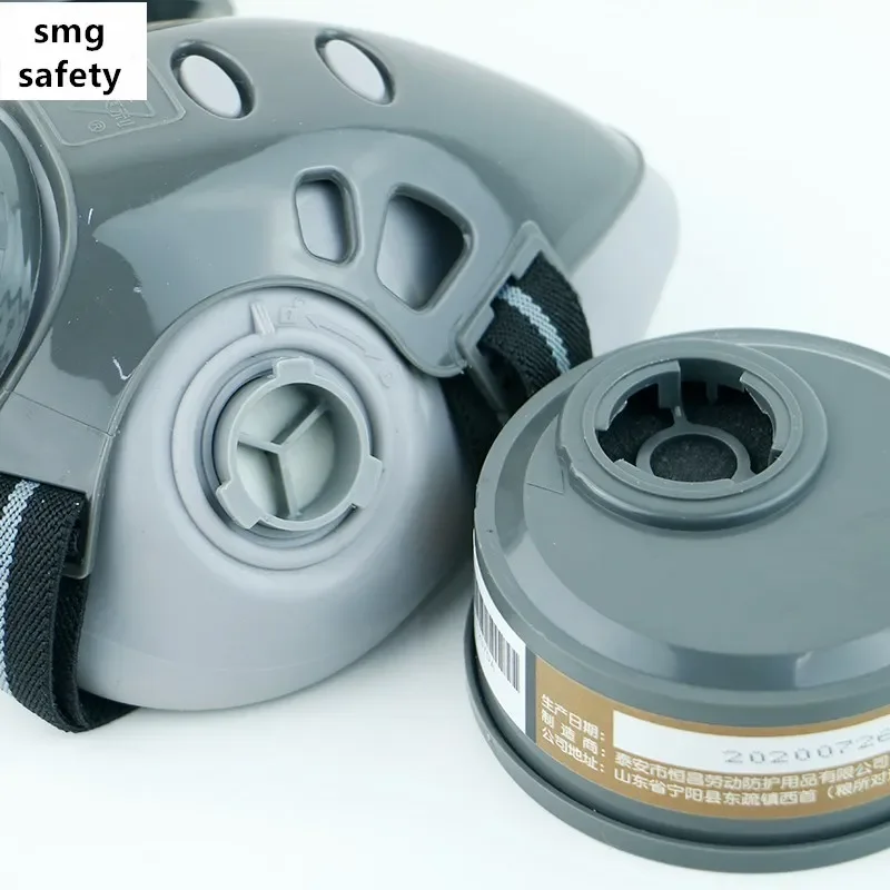 Gas Mask Respirator Filter Gas Mask Filter Gas Respirator Face Respirator Half Face Respirator Mask Painting Gas Mask Respirator Set Dual Charcoal Filters Spray Chemical Industry Pesticide Anti Fog Glasses