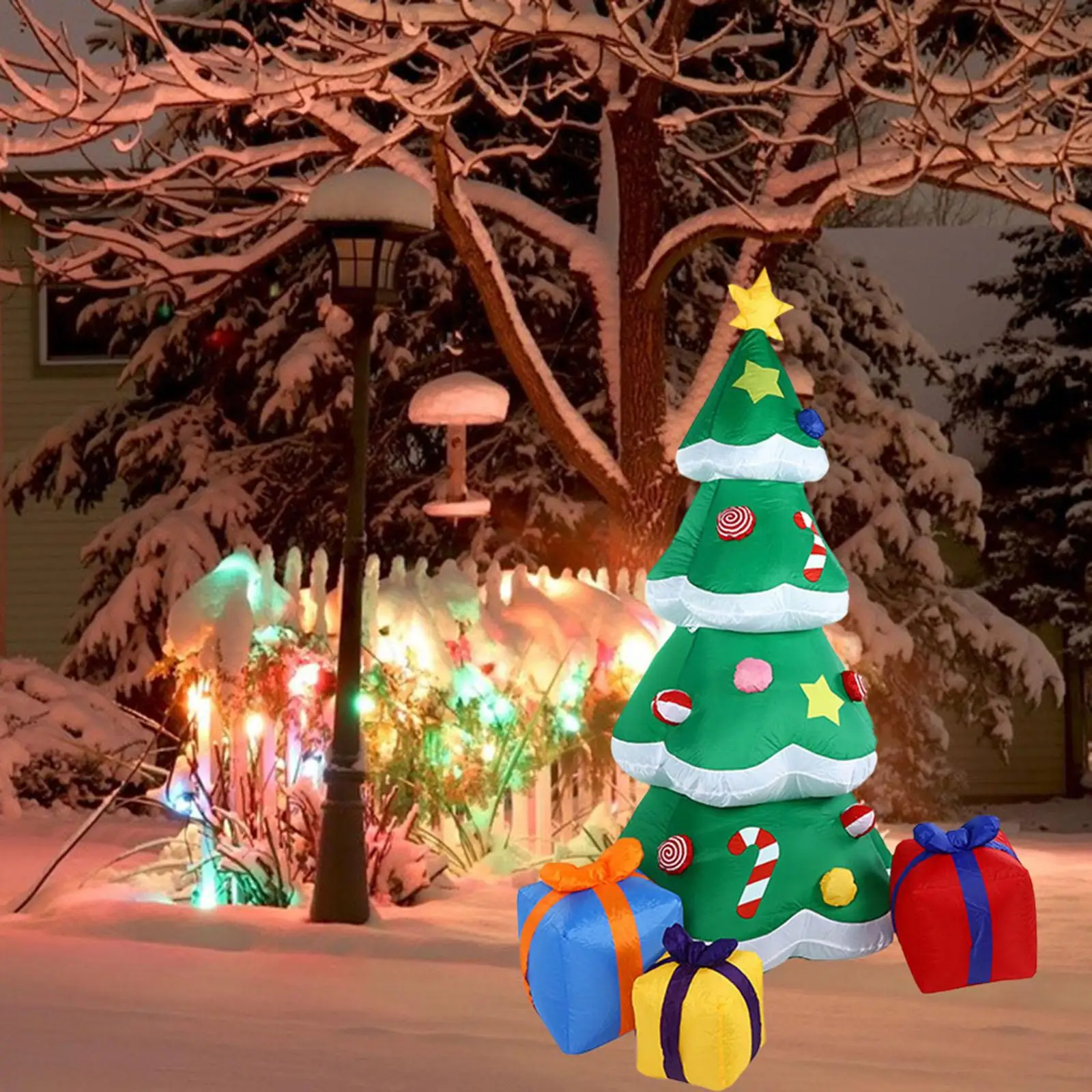 

Inflatable Christmas Tree Christmas Decoration Outdoor Decoration with LED Light Toy for Lawn Holiday Party Patio Porch