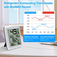 Thermomètre numérique pour réfrigérateur avec capteur étanche de 2 m, enregistrement minimum/Max ° F/ ° C pour réfrigérateur/congélateur/usage domestique 5