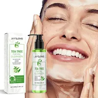 Tea Tree Facial Cleanser Acne Treatment Blackhead Removal Shrink Pore Exfoliating Cleaning Moisturize Oil Control Face Wash Gel 1