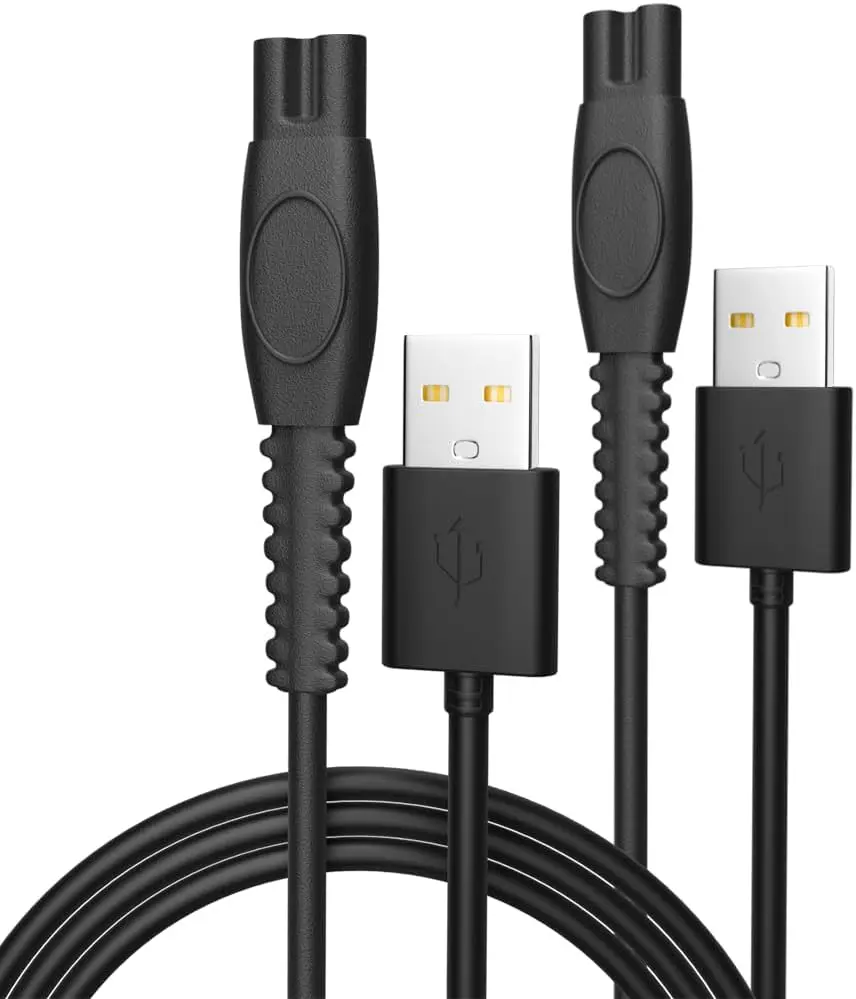 2Pack USB Charger Cable Cord for Philips Norelco Shaver Series 9000 7000 5000 3000, Compatible with MG9510 MG7910 MG5910 OneBlade Power Adapter