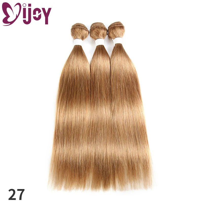 Ombre Brown Straight Hair Bundles Brazilian Human Hair Weave Bundles 3/4 PCS Pre-colored Human Hair Non-Remy Hair Extension IJOY images - 6