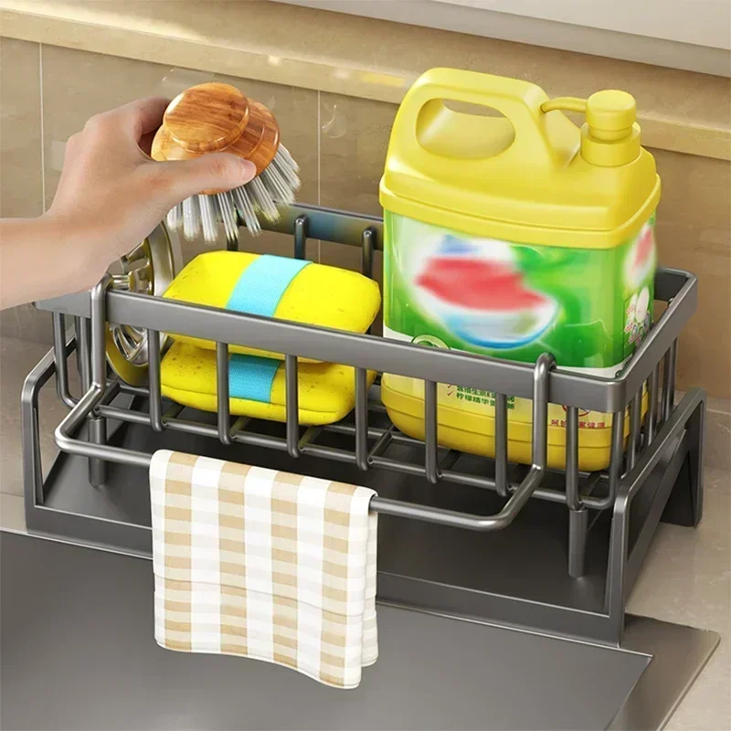 Sink Drain Rack Plastics Sponge Holder Faucet Storage Soap Drainer Towel Rack Shelf Storage Organizer Rack Kitchen Accessories