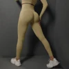 2Pcs Women Sets Energy Seamless Gym Suits Bubble Butt Sports Pants+Long Sleeve Shirts Push Up Running Sets Tracksuits Tights Set 5