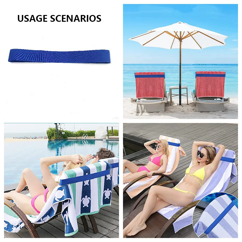 4Pcs Beach Chair Towel Clip Bands Portable Pool Seaside Towels Fixator Lightweight Sun Resistant Stretchable for Pool Party Camp Beach Towel Clip