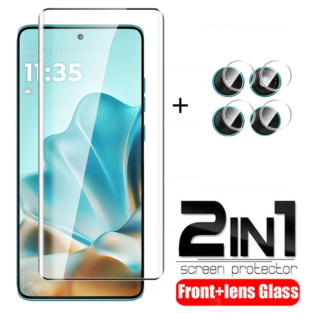 Enhanced Tempered Glass Case with Screen and Camera Lens Protector Film - 8-in-1 Protection Set