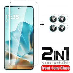 Enhanced Tempered Glass Case with Screen and Camera Lens Protector Film - 8-in-1 Protection Set for Edge 60 Fusion (2in1)