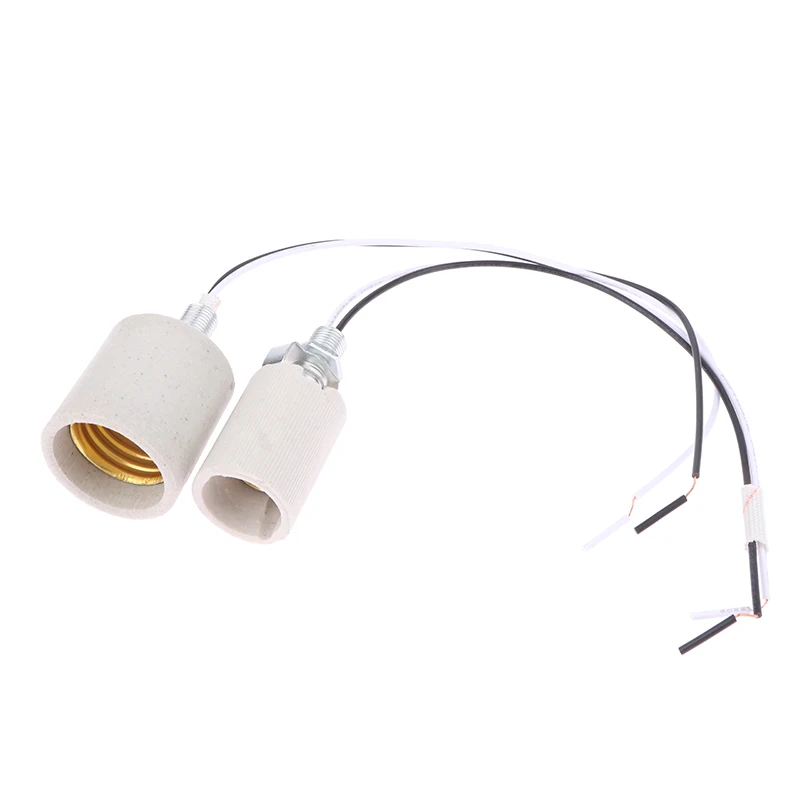 E14/E27 Ceramic Screw Lamp Holder LED Light High Temperature Resistance Adapter Home Use Round Socket For Bulb Base With Cable lamp holder lamp bulb holder lamp base lamp socket adapter