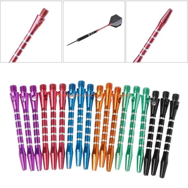 C4DE 6 Sets/18 Stück 53 mm Aluminium-Dartschäfte, 6 Farben, 2BA-Gewindegröße, mittlere Länge – Detail 8