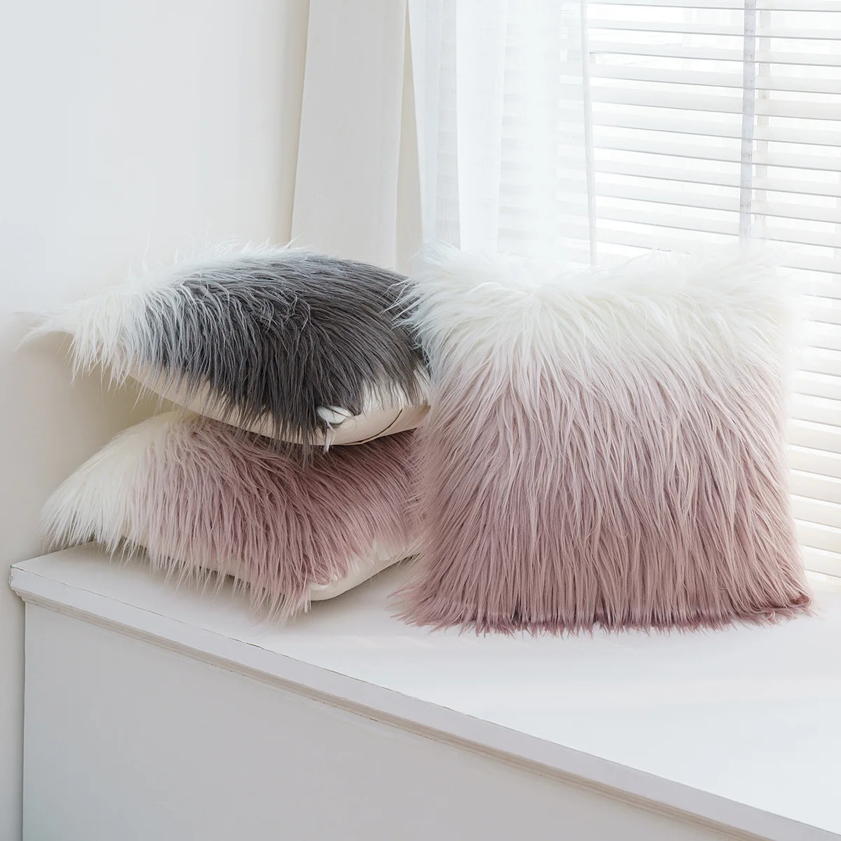 

Soft Long Fur Plush Throw Pillow Case 45x45cm Home Decoration Cushion Cover For Living Room Bedroom Sofa Shaggy Fluffy Decor