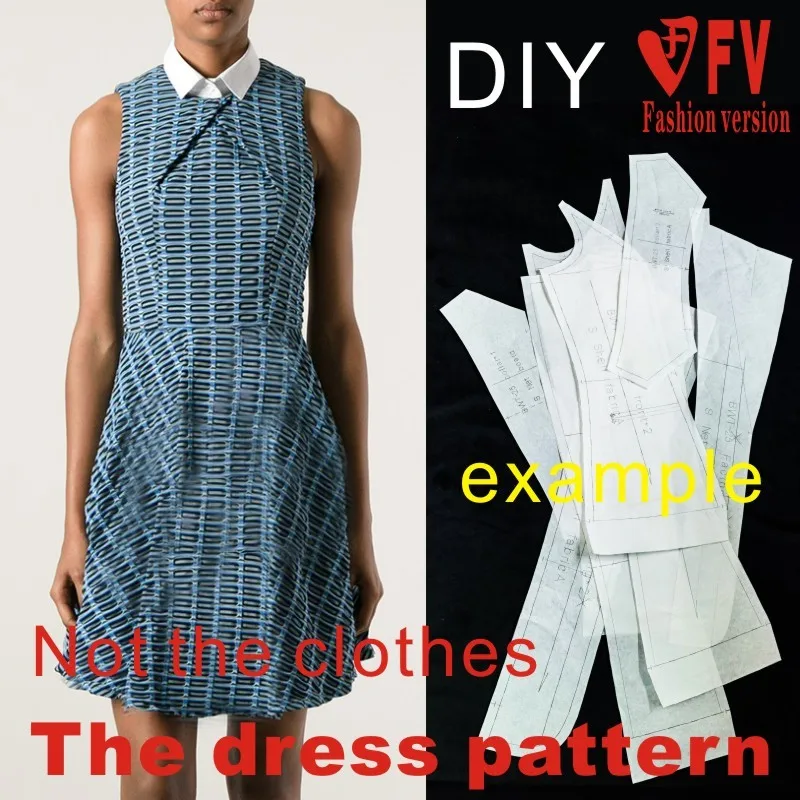 Clothing DIY The dress Dresses Sewing Pattern cutting drawing Dress Sewing Template BLQ-38