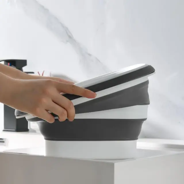 Gyakorlati Növényi Kosár Erős, Összecsukható Vödör Hordozható Helymegtakarítás Nagy Tárolókosár - Image 5