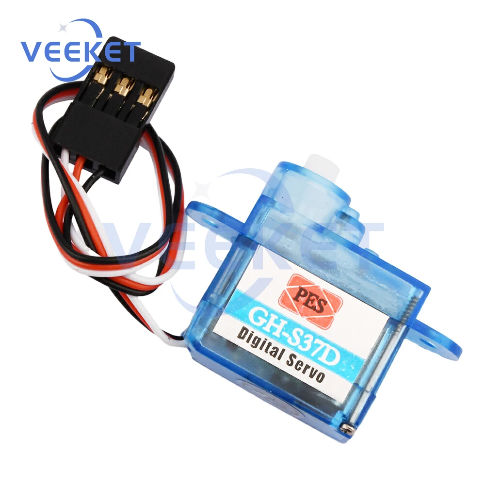 Servo numérique 3.7g pour avion RC, avec étiquette indiquant les spécifications 4.8-6V.