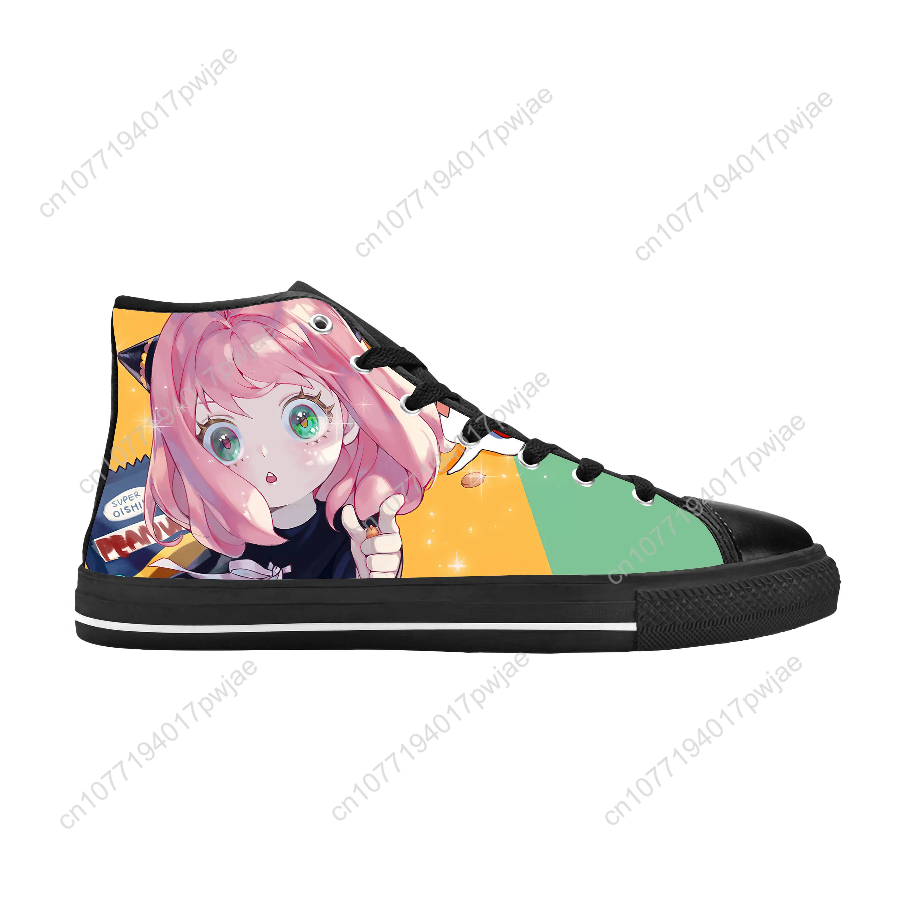 Hot Japanese Anime Manga Spy X Family Anya Forger Casual Cloth Shoes High Top Comfortable Breathable 3D Print Men Women Sneakers