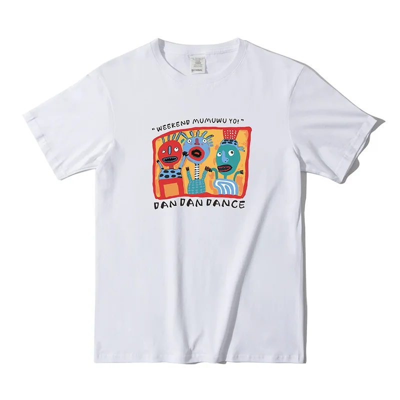 

Wholesale Spring and Summer High Street O-Neck Mens Tees Oversized 3XL T Shirts for Men Cartoon Monster Funny Short Sleeve