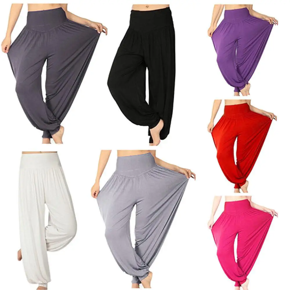 

Casual Baggy Pants Modal Women Harem Pants Comfy Yoga Pants Loose Belly Dance Dance Wide Leg Trousers Gypsy Hippie Pants