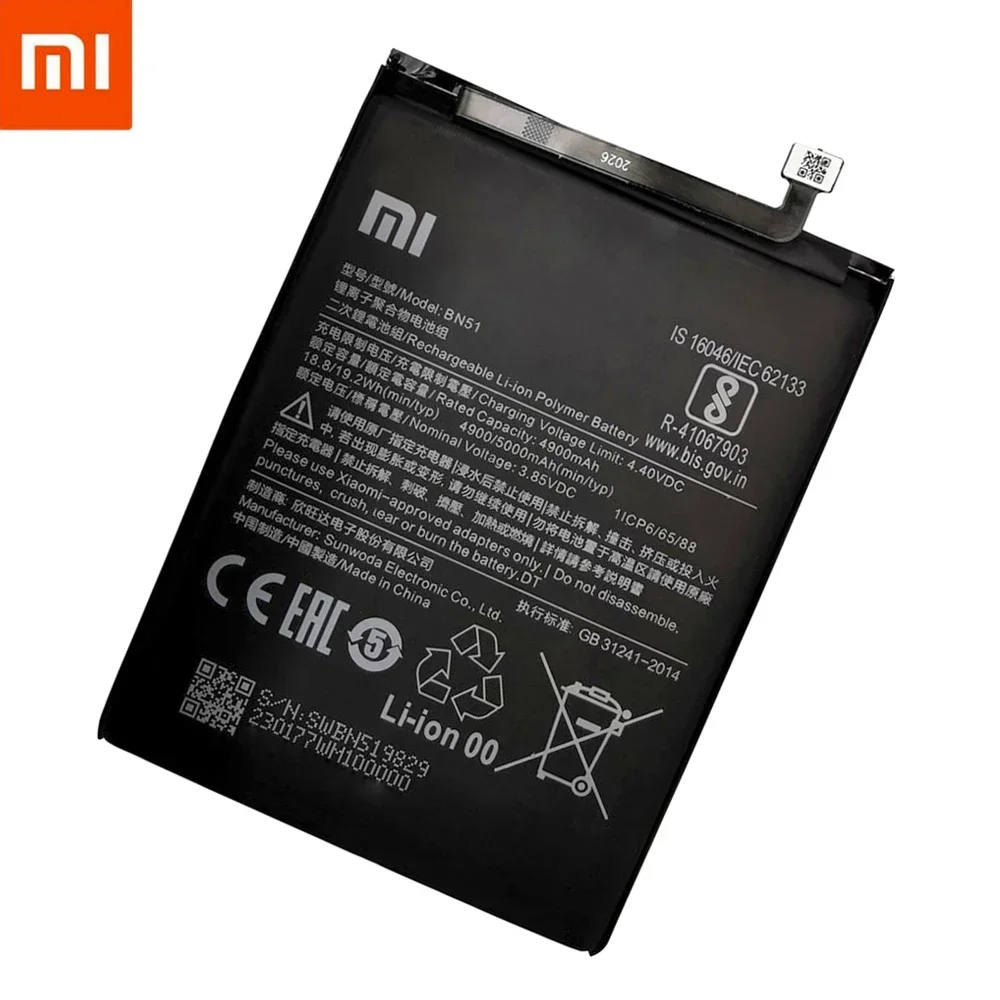 2024 Years 100% Original Xiaomi High Quality Phone Battery For Redmi 8 Redmi 8A BN51 5000mAh With+Free Tools