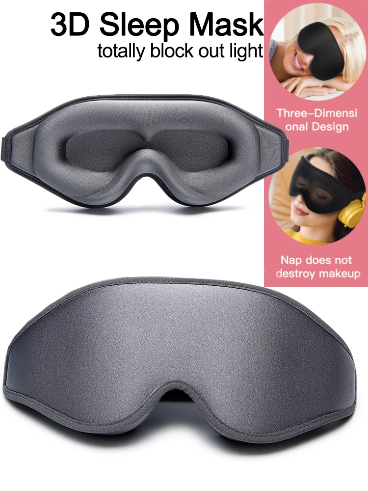 Sleep Mask Eye Mask Eye Patch 3D Sleep Mask Blindfold Sleeping Aid Eye Mask Soft Memory Foam Face Eyeshade 99% Blockout Light Slaapmasker Eye Cover Patch