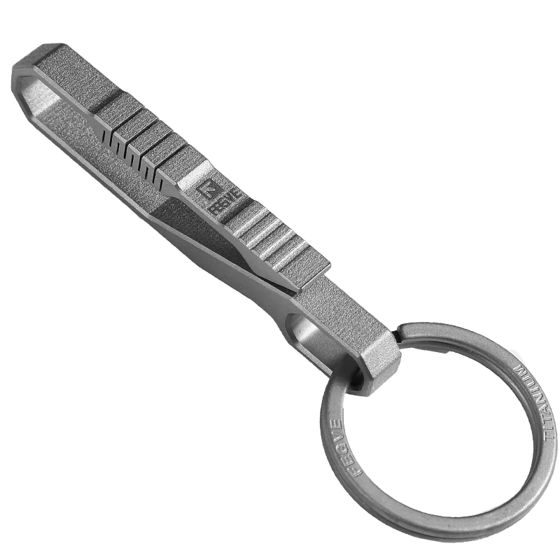 High End TC4 Titanium Alloy Men's Keychain Creative Waist Hangingcar Key Chain Key Ring Car With Simple Key Storage Pendant