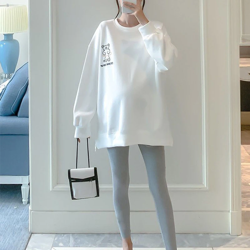 Maternity Autumn Fake Two Tops And Sweaters For Pregnant Women Cartoon Pattern Hoodies For Nursing Mothers Breastfeeding Poleron 6