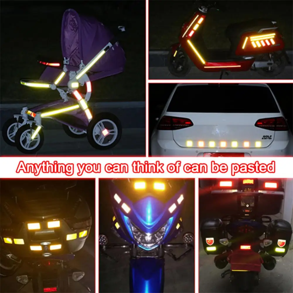 5x100cm Auto reflektierende Streifen Auto Dekor Klebstoff Sicherheits  warnung Auto Reflektor Aufkleber Motorrad reflektieren des Band  reflektierende