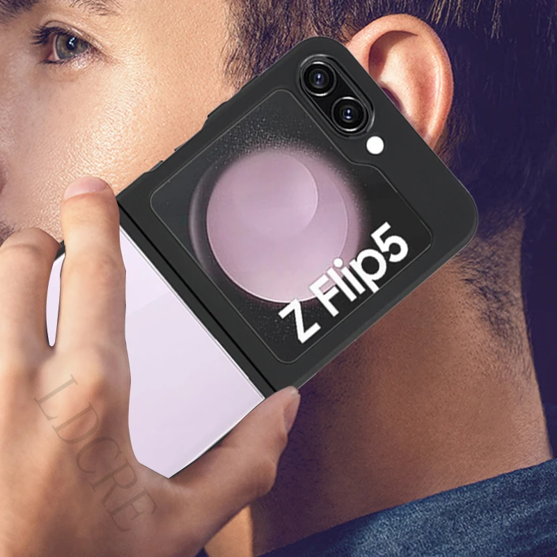 Per Samsung Galaxy Z Flip 5 Custodia Cover Samsung Z Flip 5 Capas Back Trasparente Cornice Nera Clear Fundas Samsung Z Flip 5 Flip5