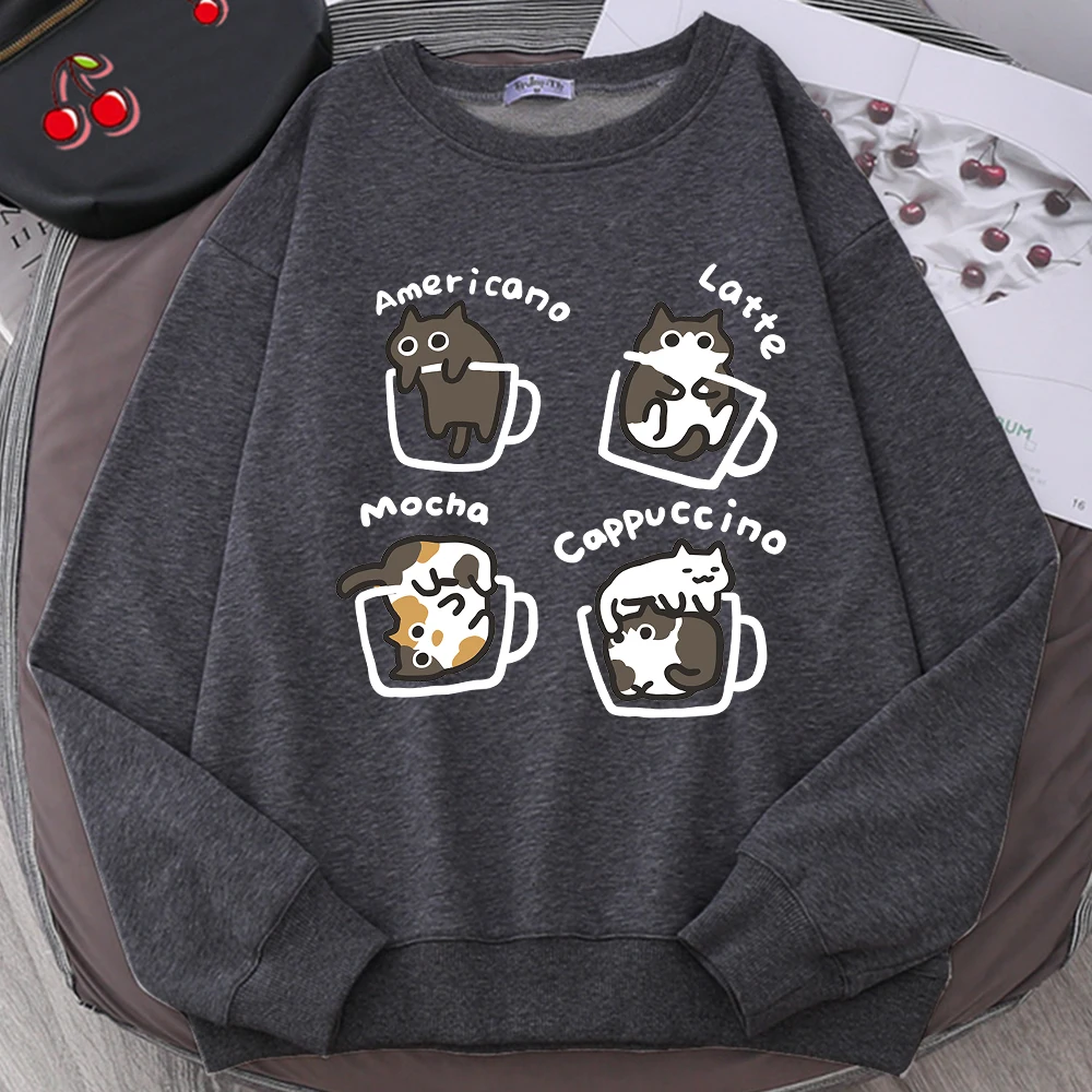 Cute Cat Cartoon Print Oversized Hoodie - Unisex Cozy Autumn Sweatshirt