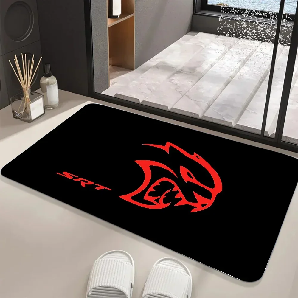 Hellcat Demon Dodge Challenger Car Floor Mat Graphic Printed Flannel Doormats For Bathroom Kitchen Entrance Carpet Home Decor 5