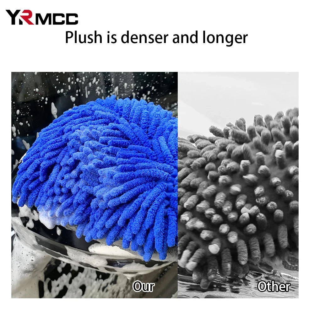 Car Wash Glove Microfiber Double-faced Dusting Gloves Coral Plush Thickened Wash Supplies Detailing Brush for Car Accessories
