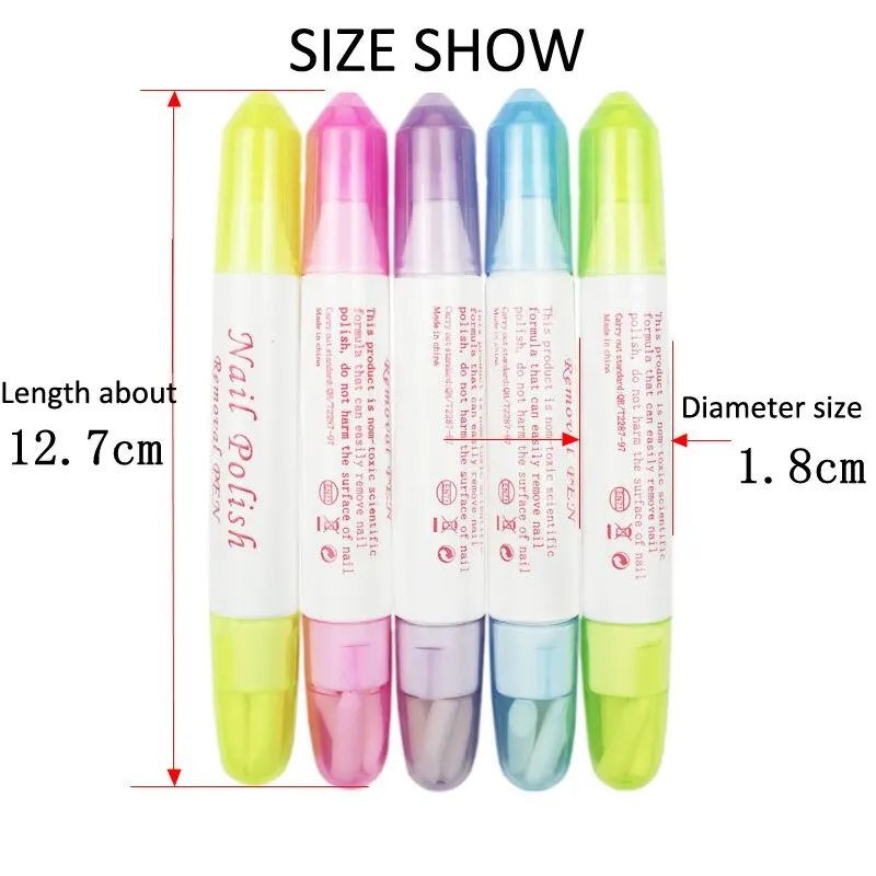 Nail Polish Remover Pens 2pcs Nail Polish Remover Pens UV Gel Nail Polish Remover Cleaner Pen Manicure Tool With 3 Pen Heads By Random Corrector Pencil