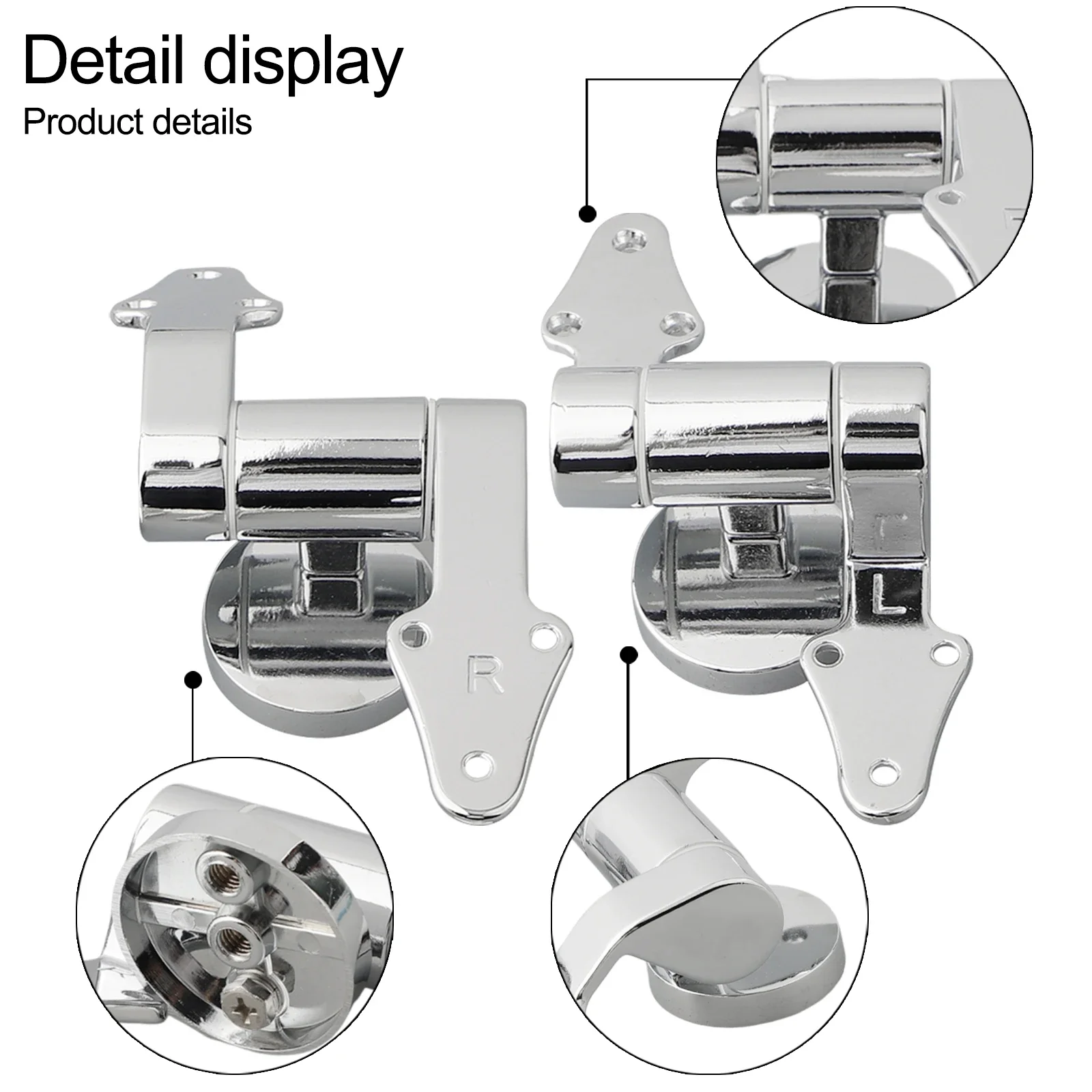 Zinc Alloy Toilet Seat Hinge Soft Release Toilet Lid Hinge Mounting Fittings Attachments Slow-Down Cover Connector