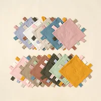 New Solid Baby Label Soothing Towel Newborn Kids Sleep Toy Colors Patchwork Soothe Appease Comforter Blanket Bibs Saliva Towel