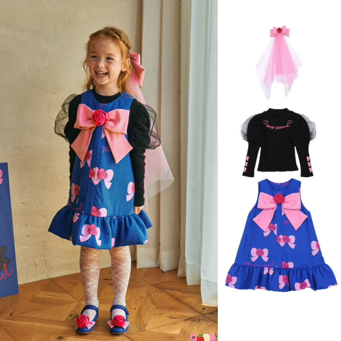 

Дженни и Дэйв первая волна ранней весны 2024! Детское платье с бантом для девочек, серия Be Nordic Edition