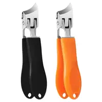 Curved Nail Clippers For Men Anti Splash Fingernail Toenail Clippers Wide Jaw Opening Slanted Long Handle Fingernail Clippers 1
