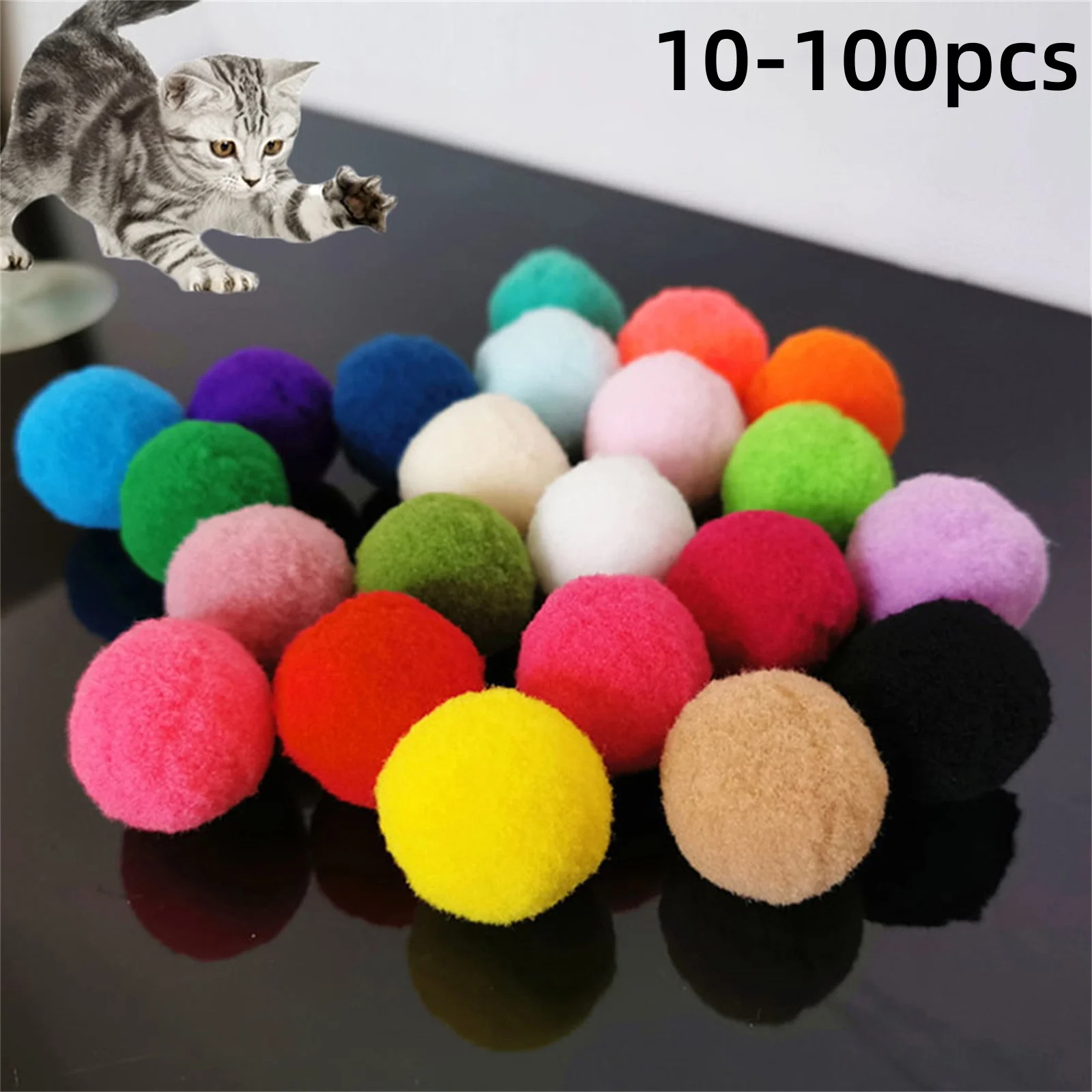 10/50/100 pcs Cute Funny Cat Toys Stretch Plush Ball Cat Toy Ball Creative Colorful Interactive Cat Pom Pom Cat Chew Toy 10/50/100 pcs Cute Funny Cat Toys Stretch Plush Ball Cat Toy Ball Creative Colorful Interactive Cat Pom Pom Cat Chew Toy