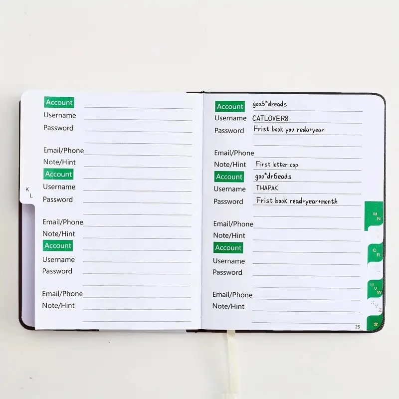 Student Notebook Password Storage Book Password Keeper Book With Alphabetical Tabs Notebook Notepad Diary Notebooks Writing Pads Office School Supplies
