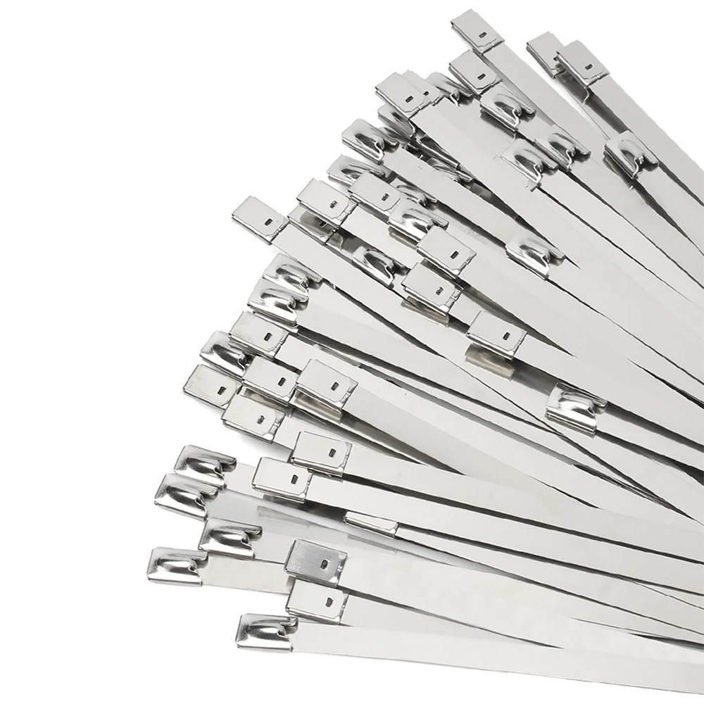 Description Picture 5 of itemZip Ties 304 Stainless Steel Cable Ties 10Pcs 4.6mm 5 Self-locking Wire Plastic Metal Strap for Exhaust Wrap Multi-Purpose