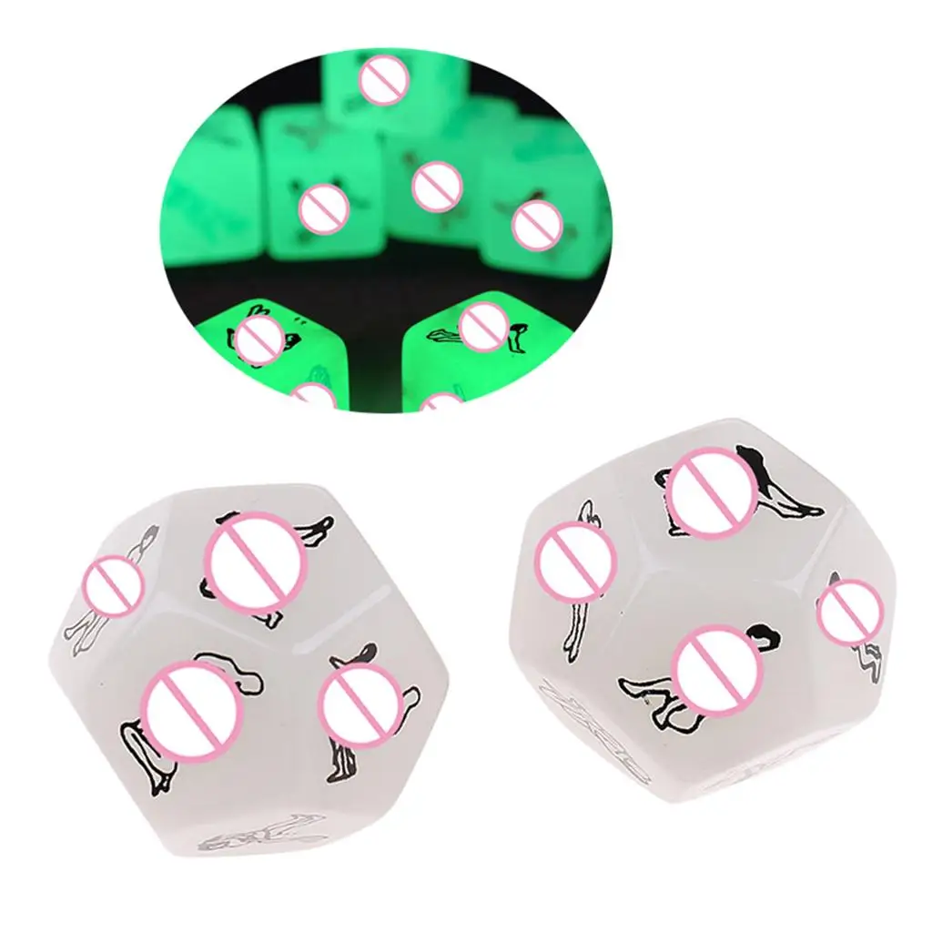 2Pack Glow 12 Position Dices For Bachelor Party or Adult Couples