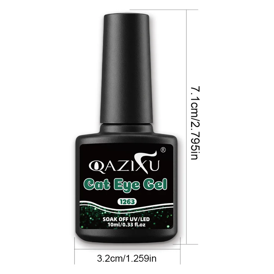 QAZIXU 1/6개입 캣아이 젤 폴리쉬 듀얼톤 마그네틱 쉬머 효과 쏙 오프 UV LED 세미 퍼머넌트 네일 아트 인기 컬러