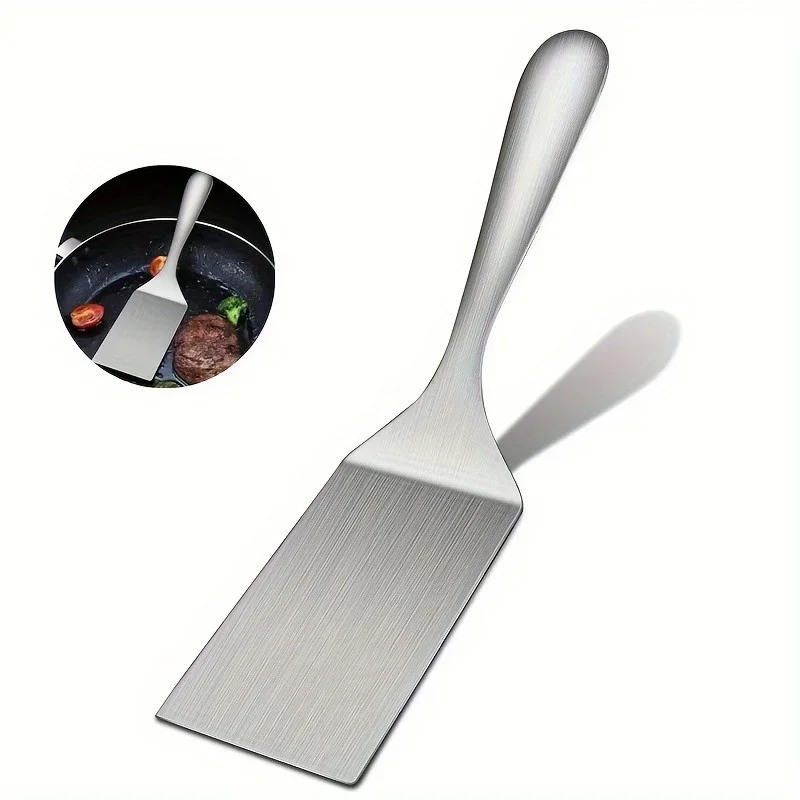 1pc,Grill Turner Spatula,  Stainless Steel Small Frying Shovel, Mental Cooking Shovel, Steak Shovel, Pancake Special Tool