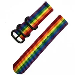 Versatile Nylon Sports Watch Strap - Multiple Sizes Available for 22mm (Rainbow)