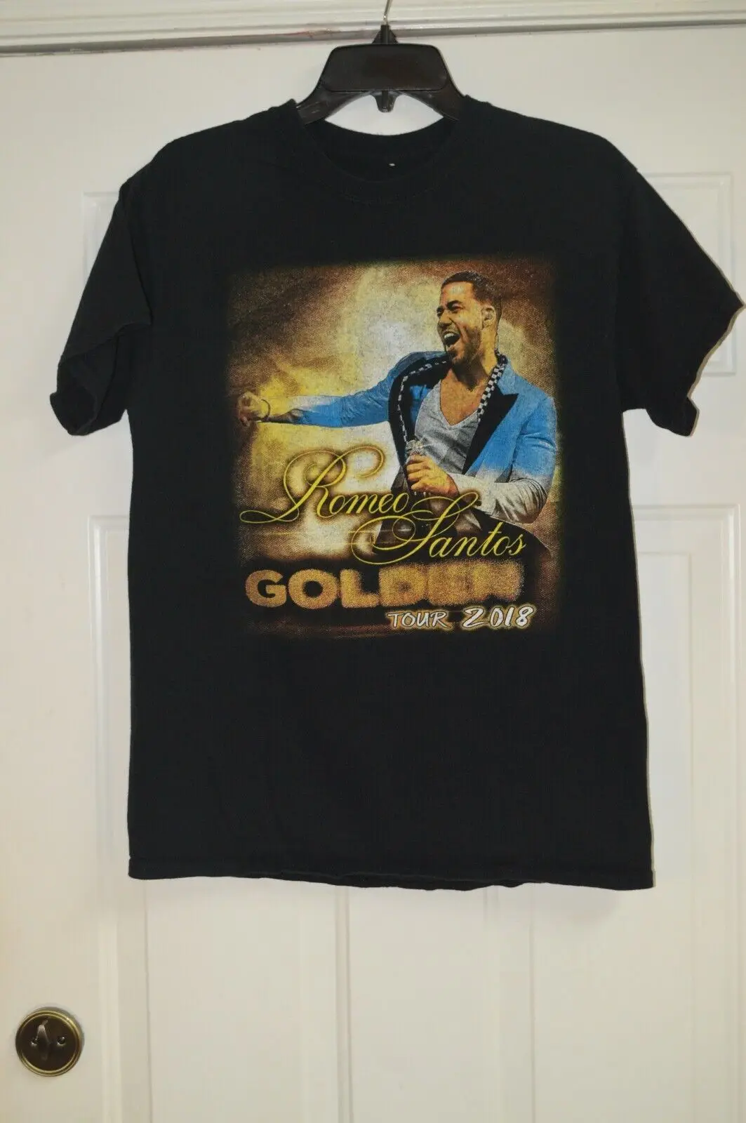 Футболка с длинным или коротким рукавом для взрослых с Ромео Сантосом золотистый Тур концерт король бачаты