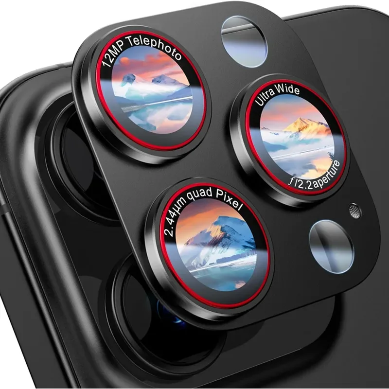 Optik Pro Two-Tone Camera Lens Protector - Tempered Glass Full Cover Cap