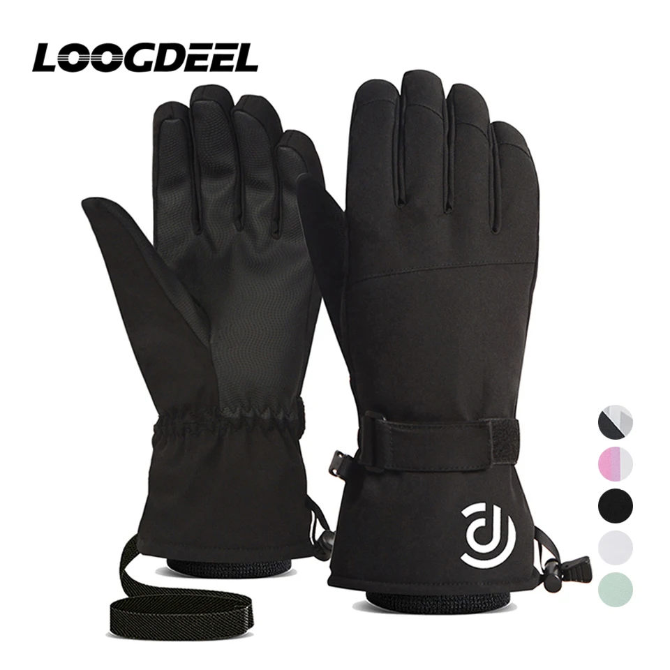 

LOOGDEEL Snowmobile Snow Snowboard Thermal Gloves Women Men Waterproof Touchscreen Function Windproof Plush Mittens Ski Gloves