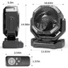 Fan, 40000mAh Rechargeable Battery Operated Fan, Auto-Oscillating Desk Fan with Remote & Hook & Led Light,4 Speeds 4 Timers, Fan 6