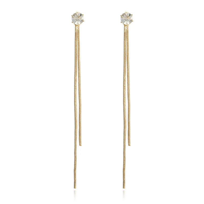 Long drop earrings Silver Color Earrings for Women Wedding Drop Simple Hypoallergenic Earring Girls Fashion Jewelry Gifts