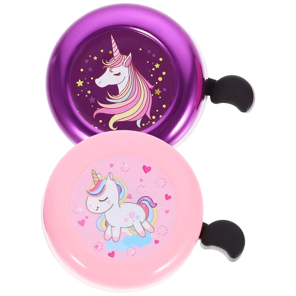 Bike Bell 2 Pcs for Kids Girls Unicorn Bicycle Biker Accessories Men Pp Scooter Adults bicycle bell bicycle accessories