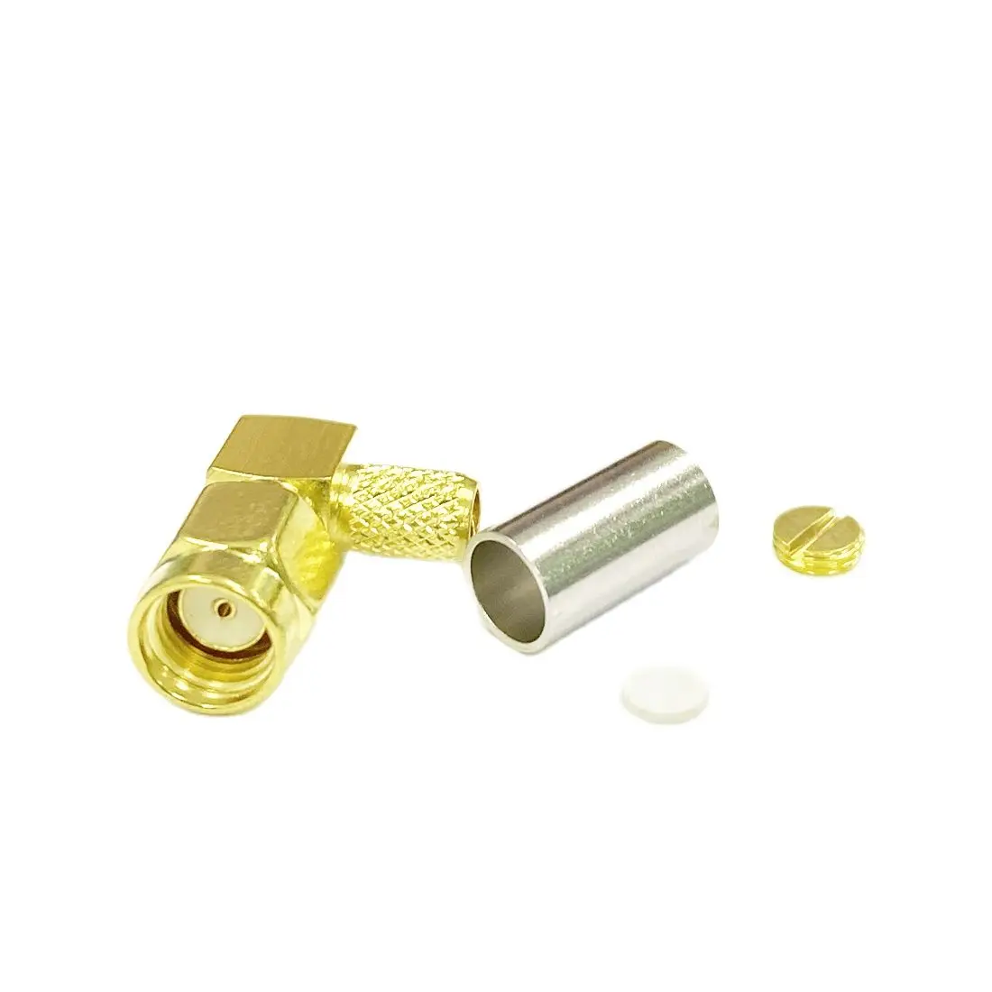 10 stücke rückwärts RP-SMA rechtwinkliger männlicher stecker rf stecker crimp für lmr195 rg58 rg142 kabel 90-grad großhandel draht terminal – Detail 2